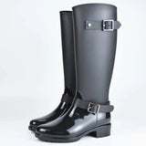 Spring winter boots brand design mid-calf boots student zip rain boots preppy shoes woman buckle rubber rainboots MartLion   