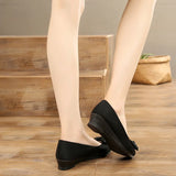 Autumn Women Office Shoes Ladies Low Heel Pumps Bow Black Wedges Heels Formal Work Mom Ladies MartLion   