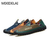 Casual Leather Shoes Men's Loafers Spring/Summer Mesh Flats Breathable Driving Moccasins Mart Lion   