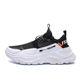 Lace-up Men's Sneakers Non Slip Casual Shoes Mesh Breathable Outdoor Walking Mart Lion Black White 6.5 