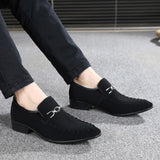 Men's Dress Shoes Style Suede Leather Social Sapato Oxfords Flat Work Paty Wedding Mart Lion   