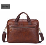  Men's Genuine Leather Handbags Casual Leather Laptop Bags Travel Messenger Crossbody Shoulder Mart Lion - Mart Lion