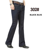 Summer Thin Men's Flared Leg Jeans High Waist Long Flare Jeans Bootcut Blue Jeans Hommes bell bottom jeans MartLion   