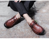 Men's Driving Shoes Cow Leather Loafers Handmade Casual Breathable Moccasins Flats Mart Lion   