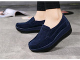 Autumn Shoes Platform Shoes Cow Suede Leather Flats Thick Sole Women's Loafers Moccasins MartLion   