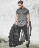  Mesh T-Shirt Clothing Tight Gym Men's Summer Tops Tees Homme Solid Quick Dry Bodybuilding Fitness Mart Lion - Mart Lion