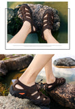 Summer Men's Shoes Outdoor Casual Sandals Genuine Leather Non-slip Sneakers Beach Mart Lion   