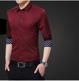 Luxury Brand Men's Dress Shirts Long Sleeve Geometric Print Social Shirt Handsome Blouse Mart Lion   