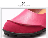 Women Handmade Leather Splicing Flats Moccasins Loafers ballet flats soft Casual Shoes MartLion   