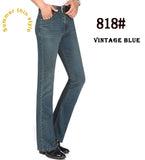 Summer Thin Men's Flared Leg Jeans High Waist Long Flare Jeans Bootcut Blue Jeans Hommes bell bottom jeans MartLion   