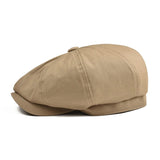 Newsboy Cap Men's Twill Cotton 8 Panel Hat Casual Baker Boy Caps Gatsby Hat Retro Hats Boina Beret MartLion   