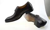 Men's Dress Shoes Classic Leather Buckle Monk Strap Dark Brown Black Office Shoes Men MartLion   