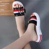 Women Slippers Flat Shoes Genuine Leather Beach Sandals Ladies Belt Platform Slides Flip Flops Summer MartLion   