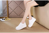 Genuine Leather Shoes Women Sneakers Height Increasing Casual White Footwear Spring Summer Thick Sole 5cm MartLion   