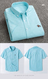 short sleeve 100% cotton oxford soft regular fit summer men's casual shirts Mart Lion   