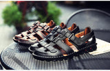 Handmade Men's Sandals Genuine Leather Soft Summer Shoes Retro Sewing Casual Beach Shoes Mart Lion   