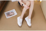 Genuine Leather Shoes Women Sneakers Height Increasing Casual White Footwear Spring Summer Thick Sole 5cm MartLion   