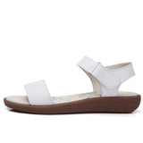 Summer Women Sandals Casual White Leather Flat Sandals Lady zapatos de mujer Mart Lion   