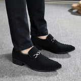 Men's Dress Shoes Style Suede Leather Social Sapato Oxfords Flat Work Paty Wedding Mart Lion   