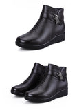 Winter Shoes women's genuine leather ankle Wedges boots Casual Warm Snow MartLion   