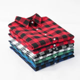 Women's Shirts and Winter female shirt plaid shirt women slim long sleeve cotton Blouse top female outerwear MartLion   