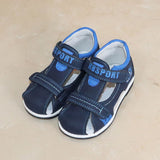 Sandals for toddler boys summer Children open toe Sewing thread Boys or Girls Leather Melissa Shoes Mart Lion Blue 5.5 