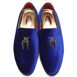 Men;s Pendant Ornament Loafers Casual Driving Moccasins Shoes Youth Trendy Party Flats Mart Lion Blue 6 