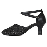 modern Ballroom Salsa tango dance shoes girls women's ballroom MartLion Black-6     7cm 34 