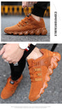 Suede Sneakers Men's Lightweight Casual Shoes Popular Breathable Outdoor Flat Mart Lion   