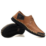 Men's Shoes Casual Split Leather Lace Up Flats Mart Lion   