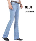 Summer Thin Men's Flared Leg Jeans High Waist Long Flare Jeans Bootcut Blue Jeans Hommes bell bottom jeans MartLion 810 29 