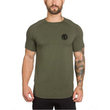 gym clothing extend hip hop street T-shirt Men's fitness bodybuilding silm fit summer Top Tees Mart Lion Army Green M 