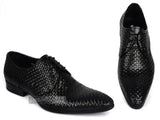 Knitted Leather Men's Office Dress Shoes Oxfords Derby Pointed Toe Wedding Party Formal Oxfords MartLion   