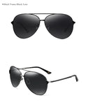 Classic Aviation Men's Sunglasses Design Alloy Frame Pilot  Polarized Sun Glasses For Driving Black UV400 MartLion   