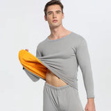Men's Thermal Underwear Winter Women Long Johns Fleece Base Layer Sets keep Warm in cold Weather MartLion GRAY L 