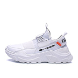 Lace-up Men's Sneakers Non Slip Casual Shoes Mesh Breathable Outdoor Walking Mart Lion White 6.5 