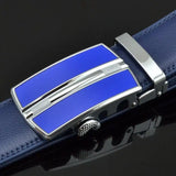 Belts Men's Genuine Leather Luxury Waist Strap Blue Automatic Buckle Jeans Belts MartLion   