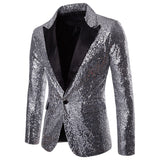 Shiny Gold Sequin Glitter Embellished Blazer Jacket Men's Nightclub Prom Suit Blazer Homme Stage Clothes For singers Mart Lion   