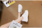 Genuine Leather Shoes Women Sneakers Height Increasing Casual White Footwear Spring Summer Thick Sole 5cm MartLion   