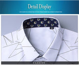 Luxury Brand Men's Dress Shirts Long Sleeve Geometric Print Social Shirt Handsome Blouse Mart Lion   