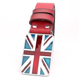 British Flag Pattern Belts Genuine Leather Metal Buckle Union Jack Jeans Waistband Trousers MartLion   