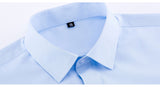 Men's Classic French Cuffs Solid Dress Shirt Covered Placket Formal Standard-fit Long Sleeve Office Work White Mart Lion   