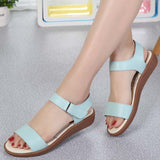 Summer Women Sandals Casual White Leather Flat Sandals Lady zapatos de mujer Mart Lion Sky blue 4 