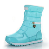 White Winter Boots Snow Style Women's Shoes Brand Shoes MartLion waterblue 5 