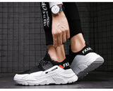 Lace-up Men's Sneakers Non Slip Casual Shoes Mesh Breathable Outdoor Walking Mart Lion   