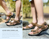  Summer Leisure Men's Shoes Beach Sandals Genuine Leather Soft Mart Lion - Mart Lion