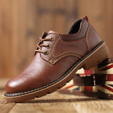 Autumn Men's Leather Shoes Brogue Casual safety Genuine Leather Work Casual Sneakers Mart Lion   