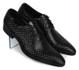 Knitted Leather Men's Office Dress Shoes Oxfords Derby Pointed Toe Wedding Party Formal Oxfords MartLion   
