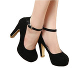 woman Pumps autumn thick heel shoes high-heeled the trend of ultra high heels MartLion black  B 39 