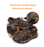 Genuine Leather Men's Sandals Summer Shoes Beach Outdoor Casual Sneakers Mart Lion   